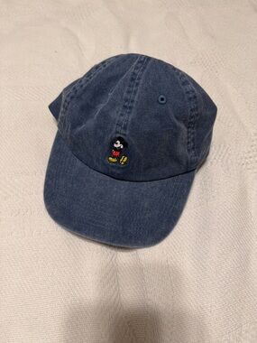 Disney Blue Denim Mickey Mouse Cap with Embroidered Detail